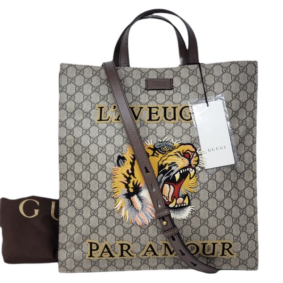 Gucci Handbags - GUCCI Supreme Tiger Patch/laptop/Office/Tote Bag